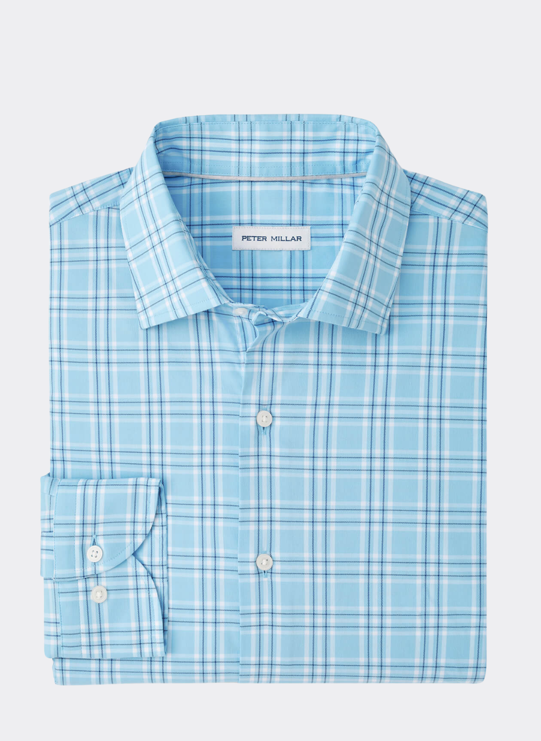 Richard Crown Lite Cotton-Stretch Sport Shirt in Cottage Blue