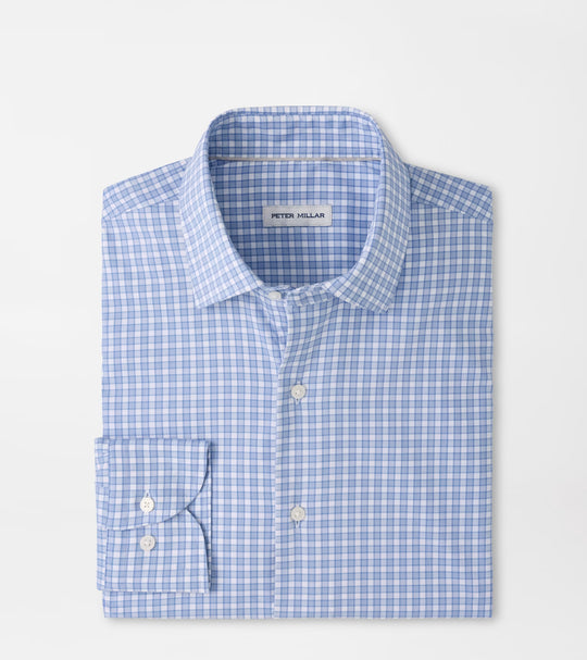 Atlas Crown Lite Cotton-Stretch Sport Shirt In Blue Freesia