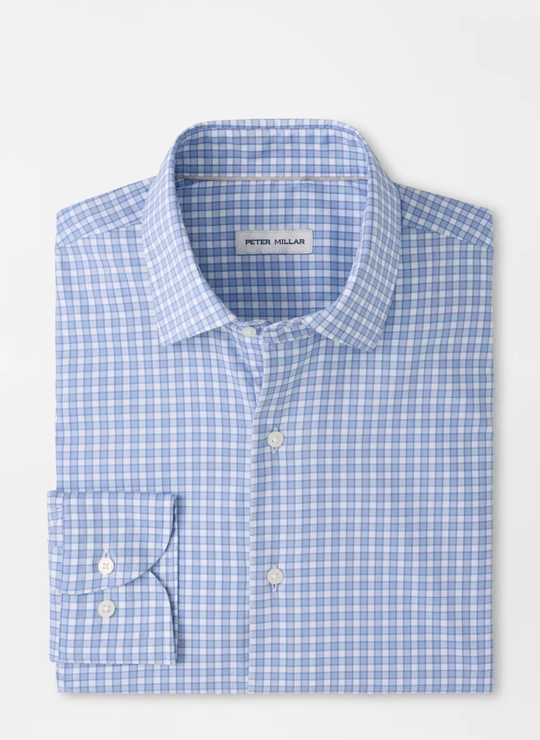 Atlas Crown Lite Cotton-Stretch Sport Shirt In Blue Freesia