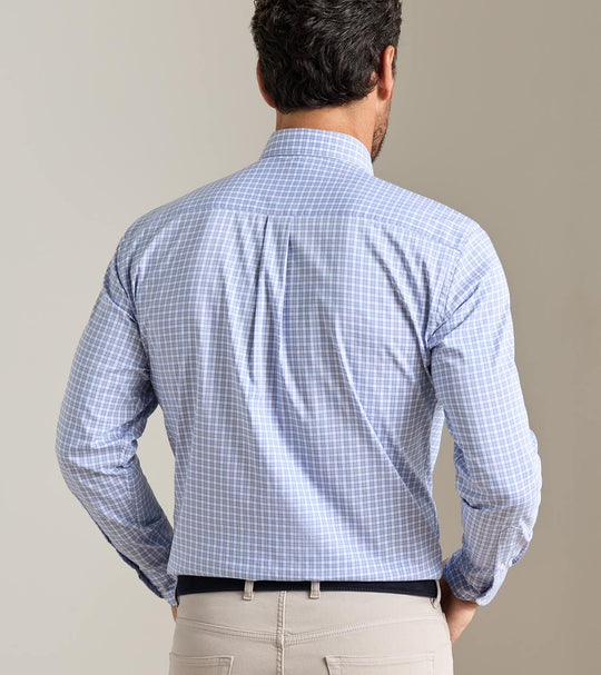 Atlas Crown Lite Cotton-Stretch Sport Shirt In Blue Freesia