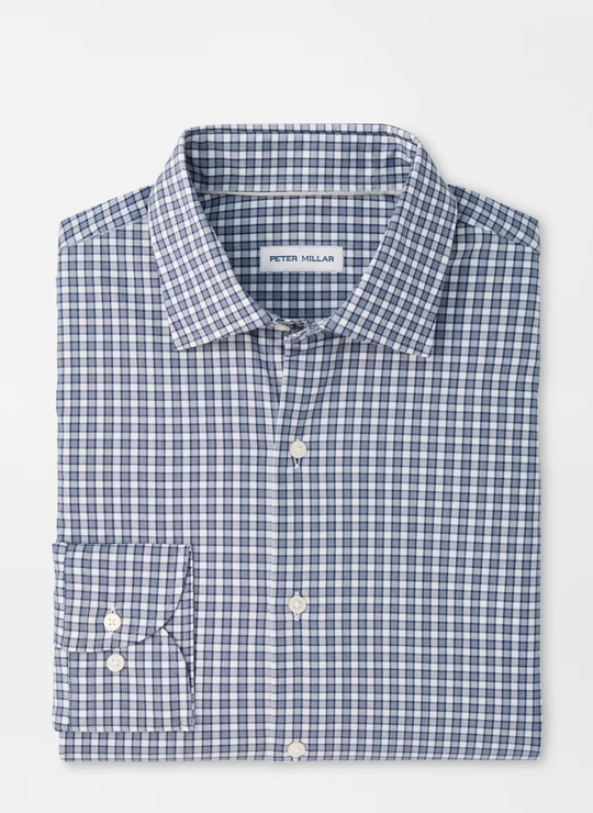 Atlas Crown Lite Cotton-Stretch Sport Shirt In Navy
