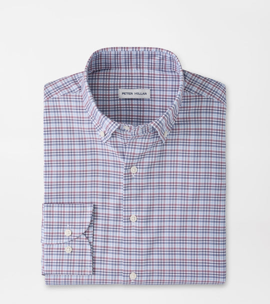 Wayne Performance Twill Sport Shirt In Blue Freesia