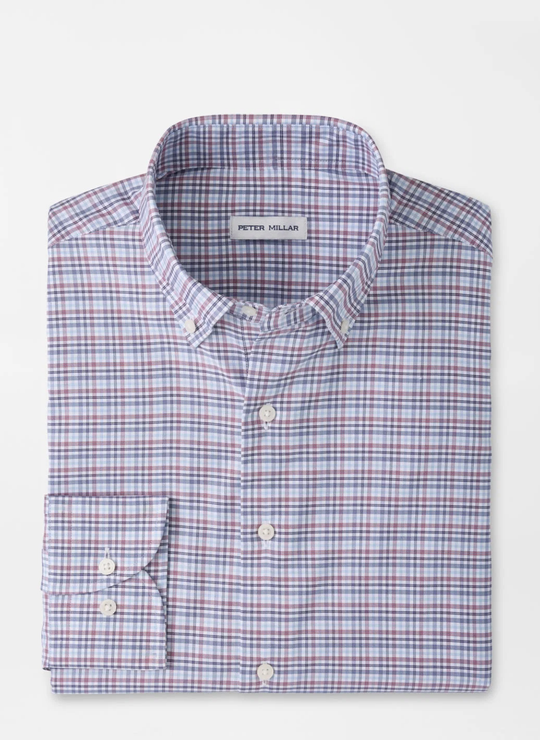 Wayne Performance Twill Sport Shirt In Blue Freesia