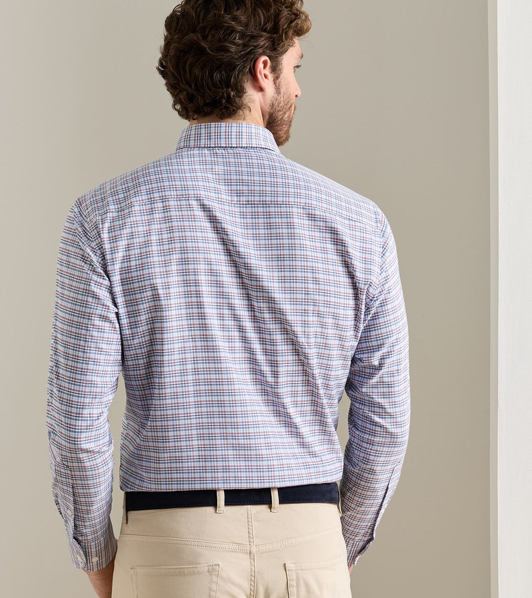 Wayne Performance Twill Sport Shirt In Blue Freesia