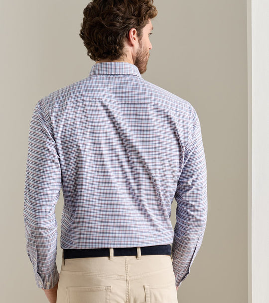 Wayne Performance Twill Sport Shirt In Blue Freesia