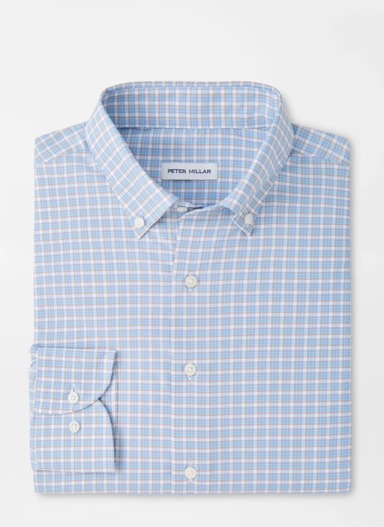 Charles Performance Twill Sport Shirt In Cottage Blue