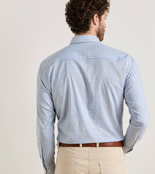 Charles Performance Twill Sport Shirt In Cottage Blue
