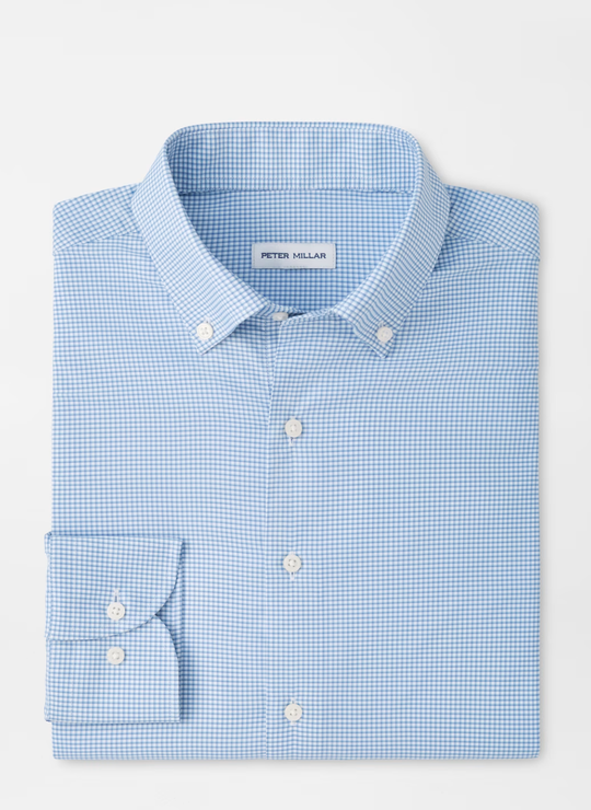 Leo Performance Twill Sport Shirt In Blue Freesia