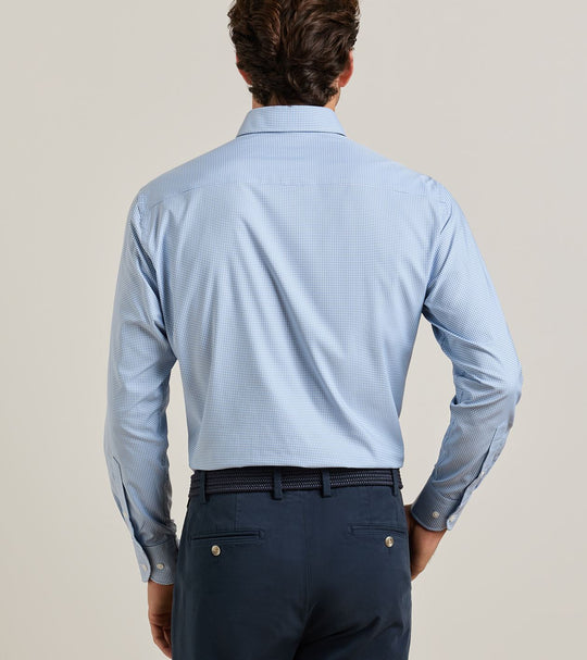 Leo Performance Twill Sport Shirt In Blue Freesia