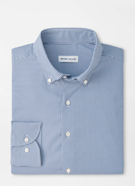 Leo Performance Twill Sport Shirt In Navy