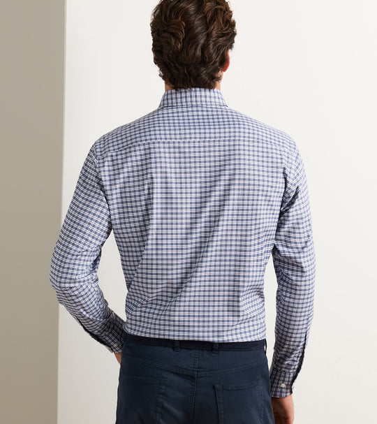 Clark Performance Twill Sport Shirt In Navy