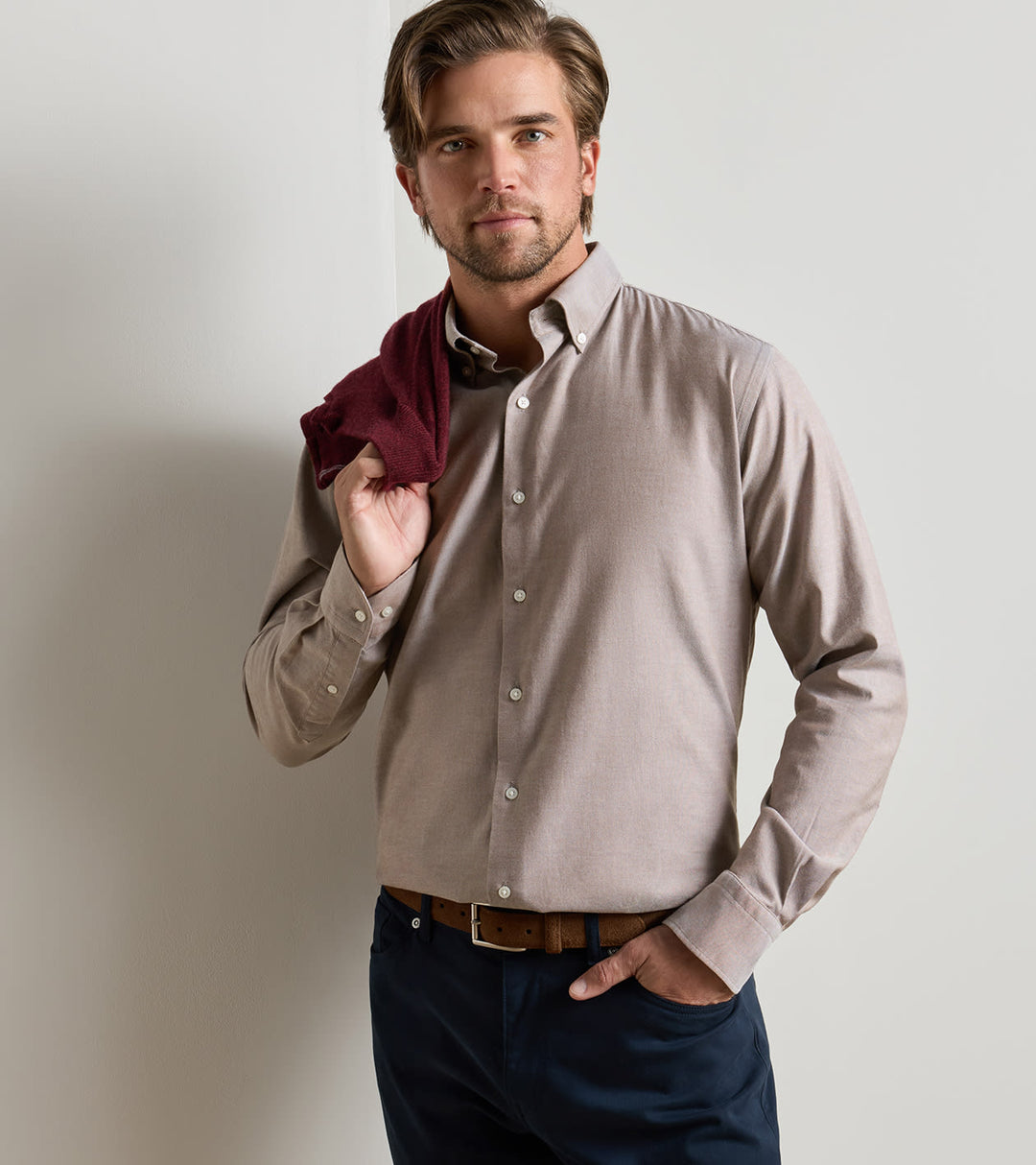 Americana Oxford Sport Shirt In French Press