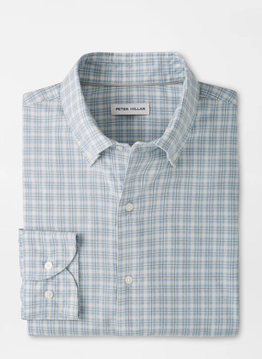 Oliver Performance Flannel Sport Shirt In Gravel Blue