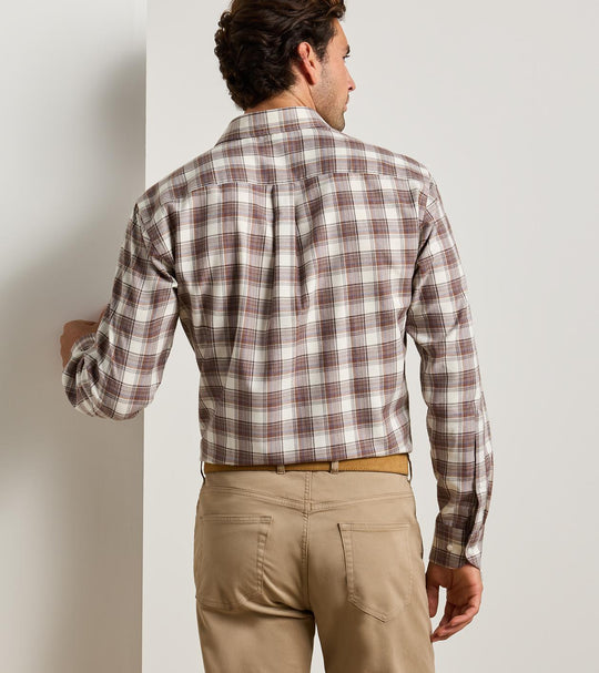 Cannon Performance Flannel Sport Shirt In Winter Ivory