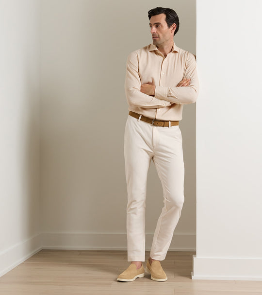 Bingham Corduroy Performance Trouser In Almond