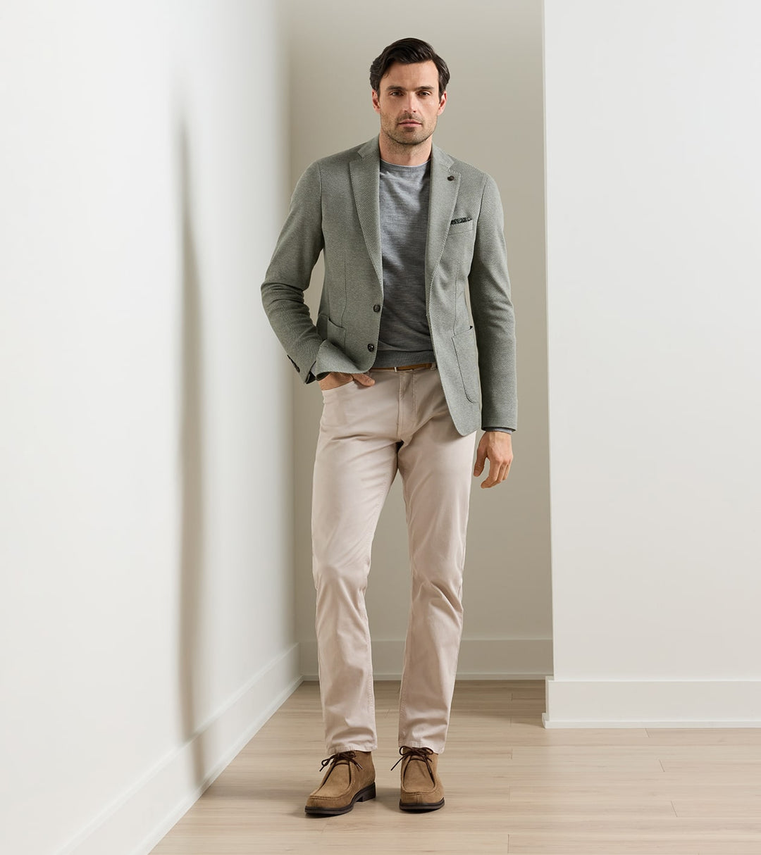 Barclay Knit Soft Jacket In Bayleaf