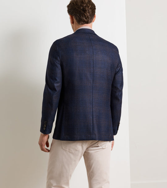 Collins Plaid Soft Jacket In Navy