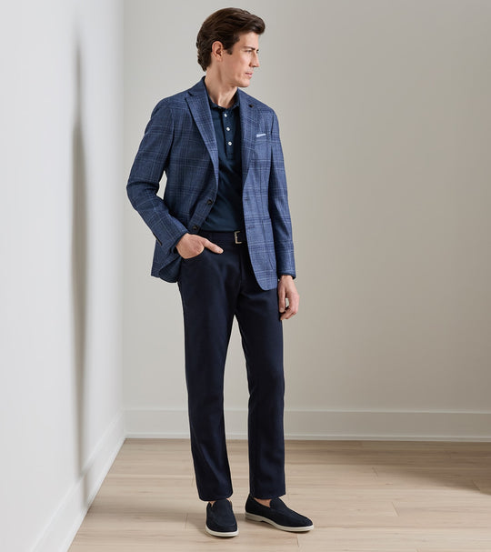 Davies Plaid Soft Jacket In Cadet