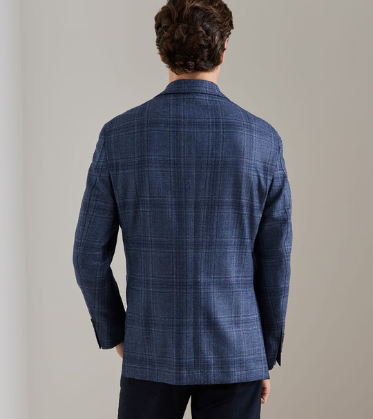 Davies Plaid Soft Jacket In Cadet
