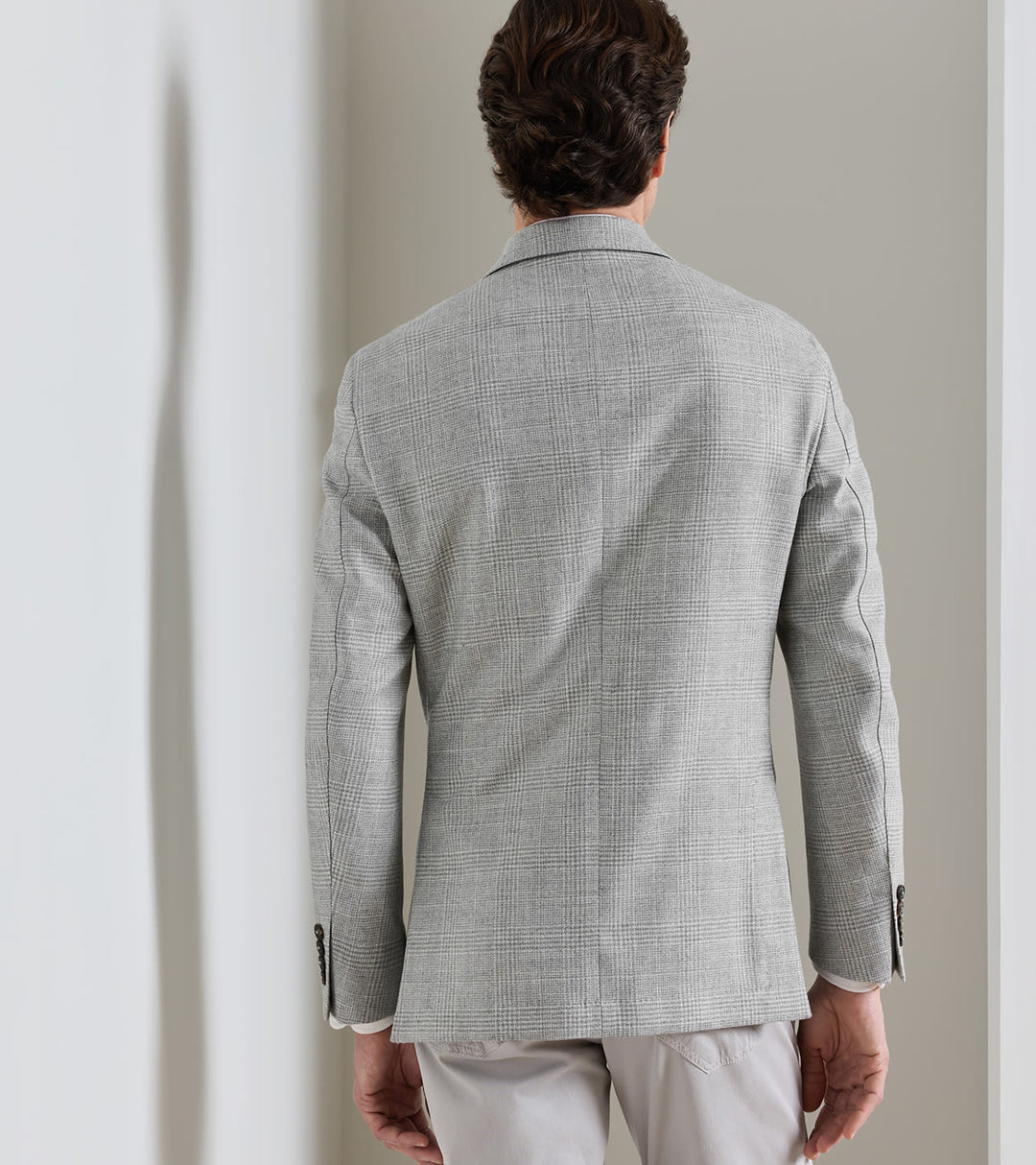 Foster Glen Plaid Soft Jacket In Grey Pearl