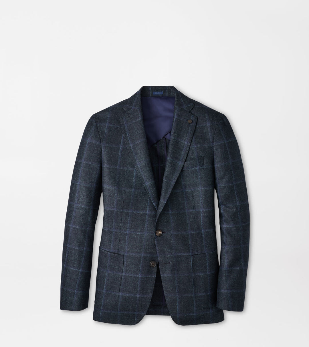 Hughes Windowpane Soft Jacket In Pine Brook