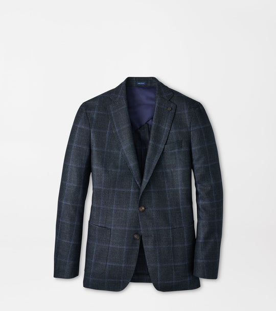 Hughes Windowpane Soft Jacket In Pine Brook