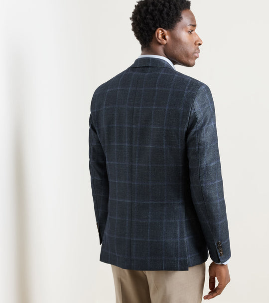 Hughes Windowpane Soft Jacket In Pine Brook