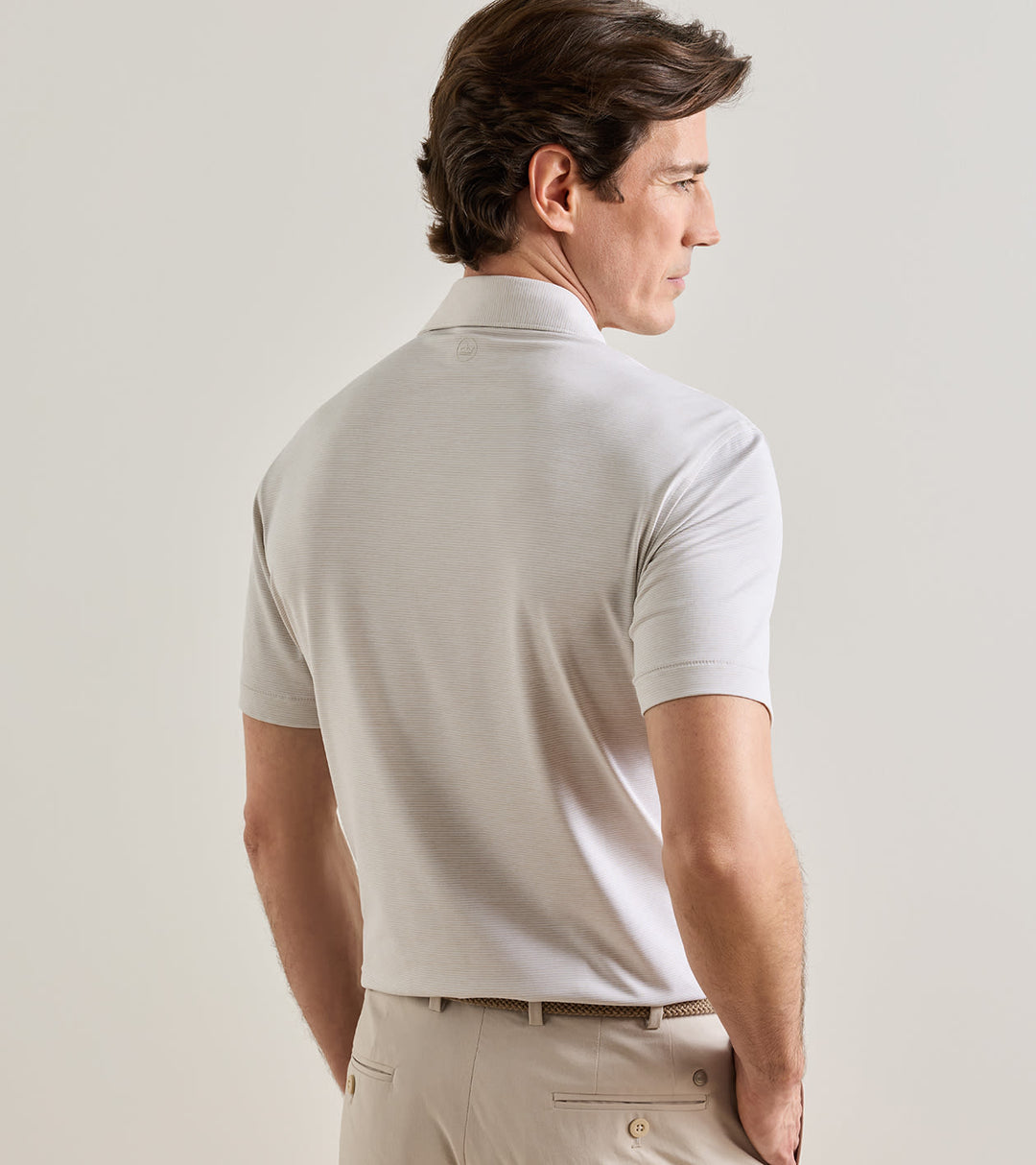 Treble Performance Jersey Polo In Grey Mist