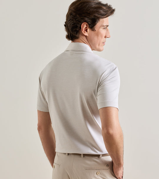 Treble Performance Jersey Polo In Grey Mist