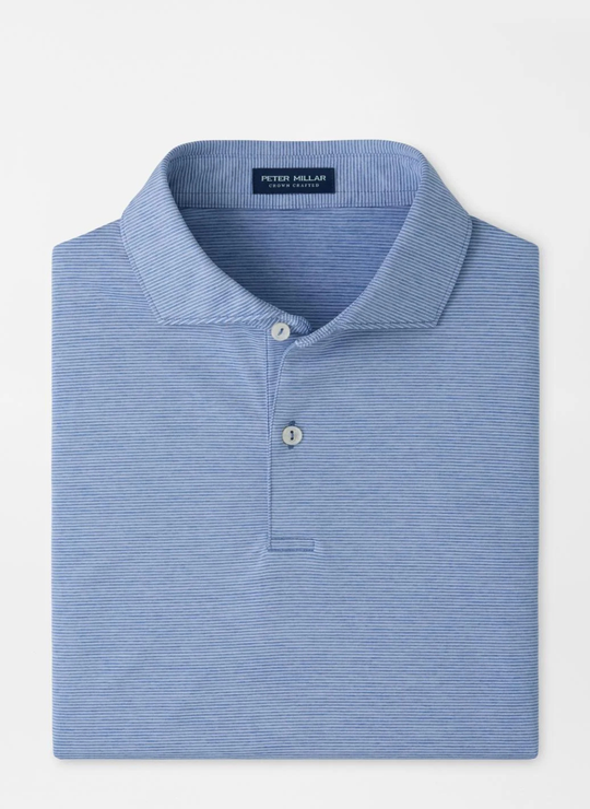 Treble Performance Jersey Polo In Windy Blue