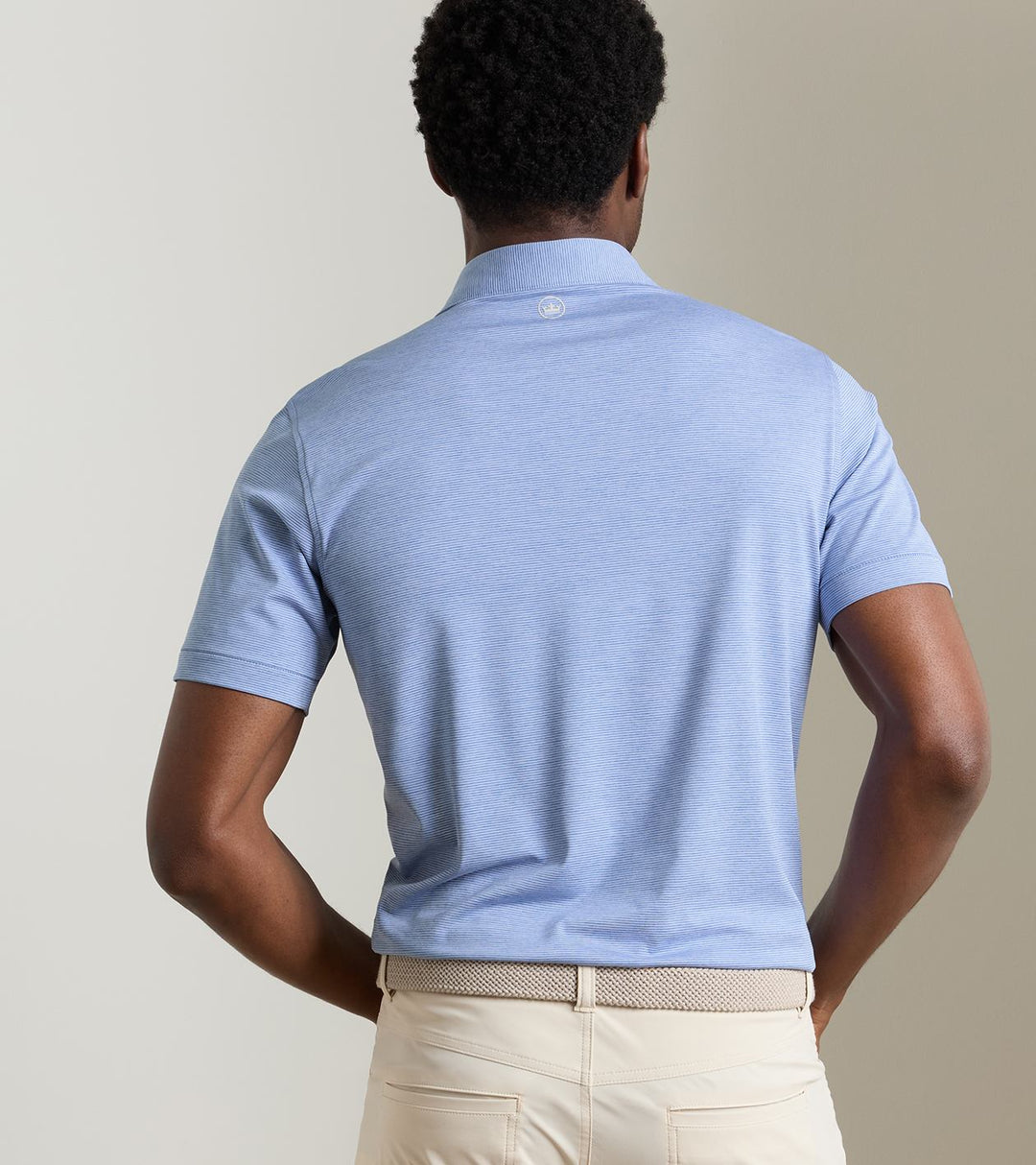 Treble Performance Jersey Polo In Windy Blue