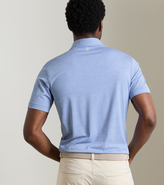 Treble Performance Jersey Polo In Windy Blue