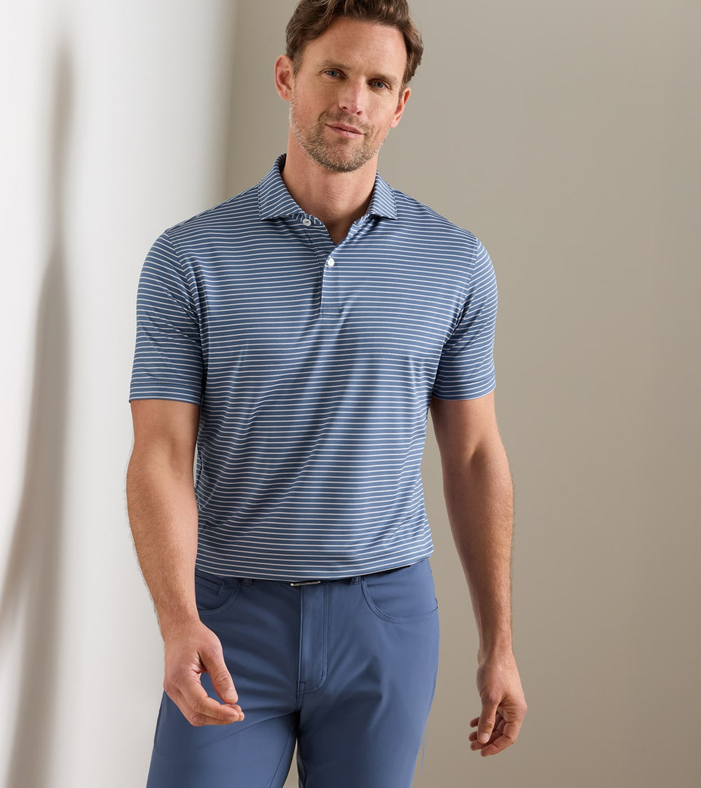 Keynote Performance Jersey Polo In Cadet