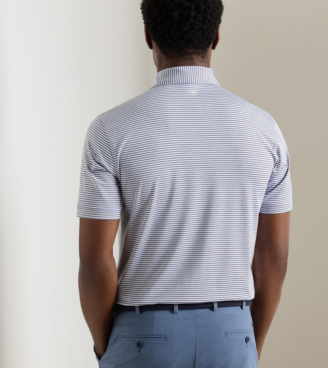 Rondo Performance Jersey Polo In White/Light Mocha