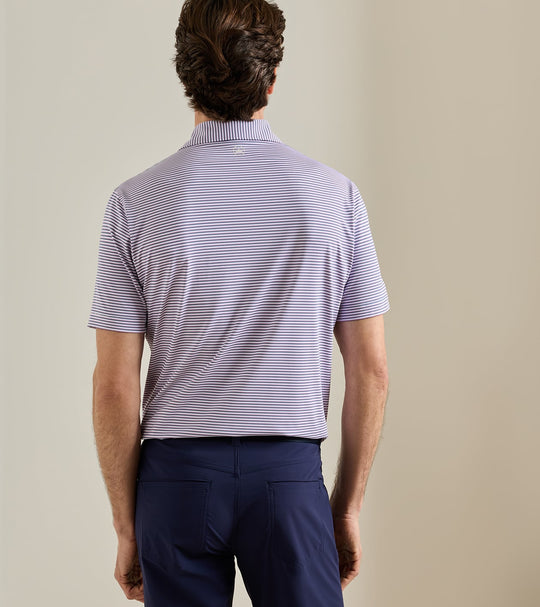 Rondo Performance Jersey Polo In White/Cadet
