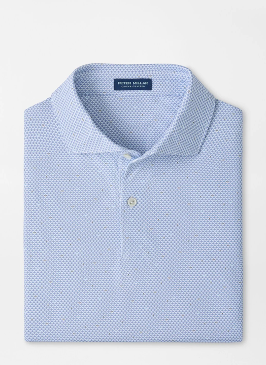 Endives Performance Jersey Polo In White/Windy Blue