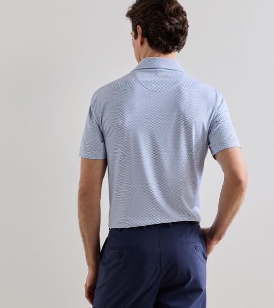 Endives Performance Jersey Polo In White/Windy Blue