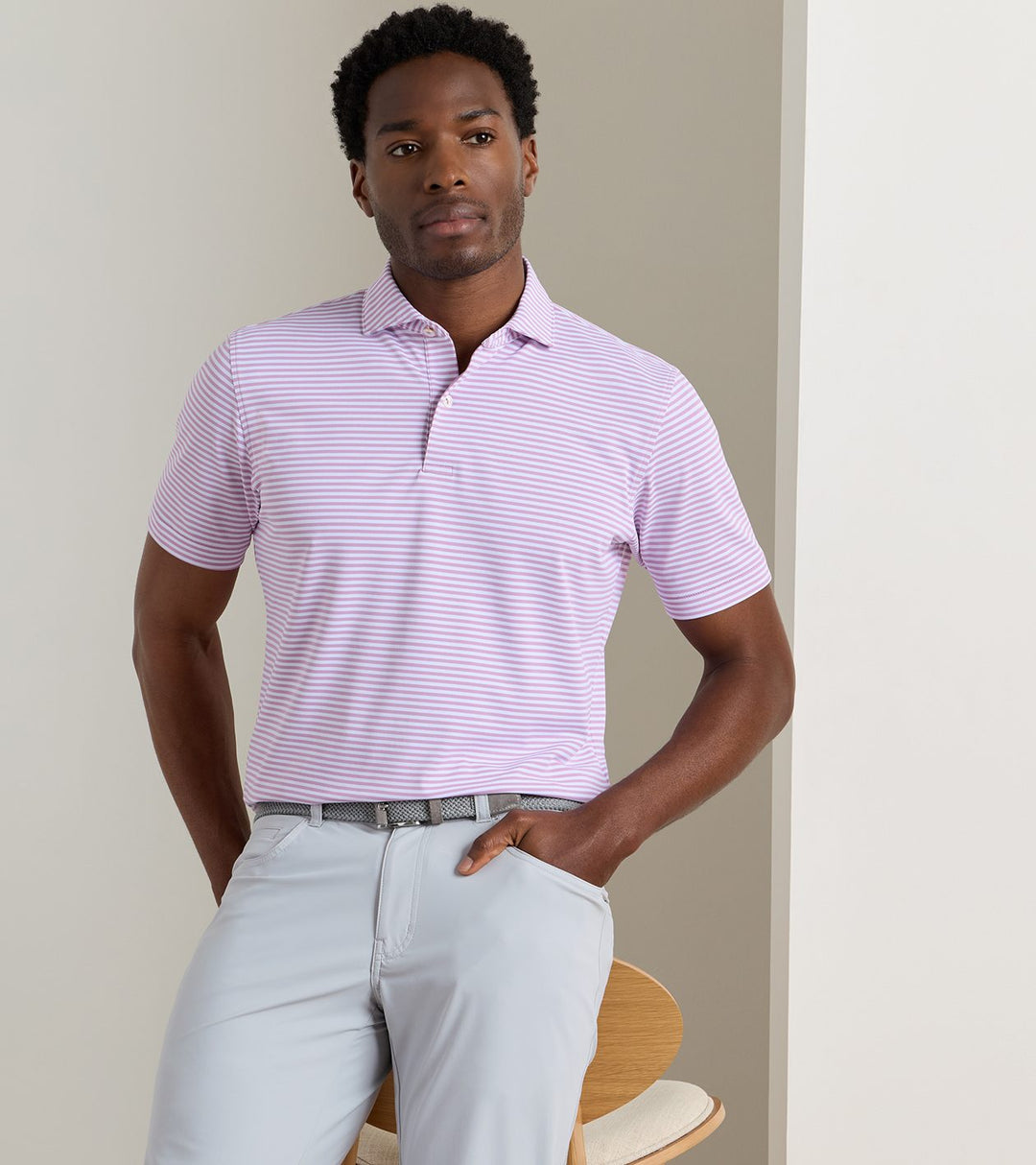 Verse Performance Mesh Polo In Soft Orchid