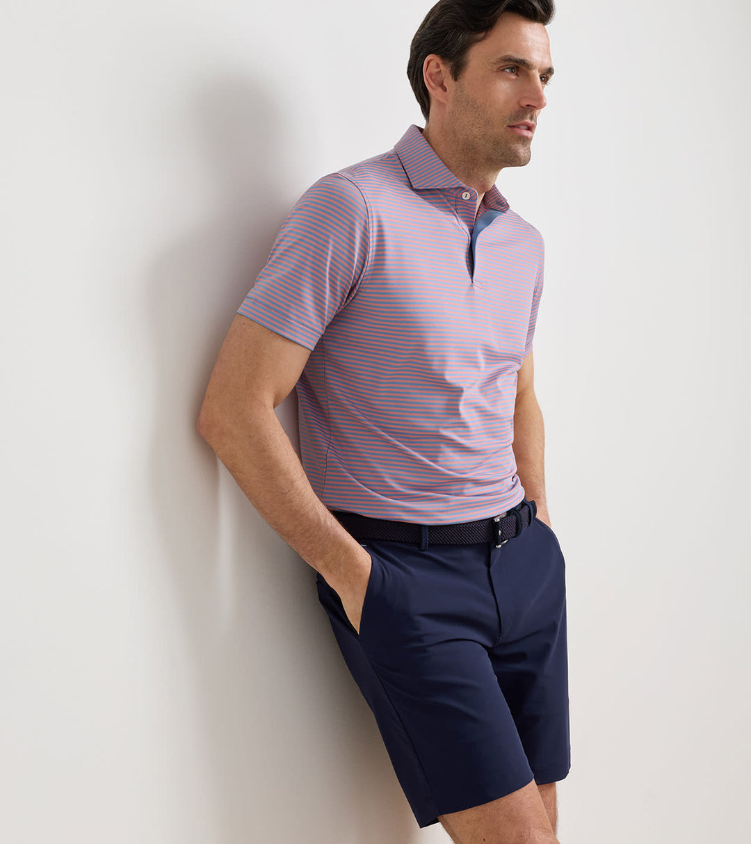 Verse Performance Mesh Polo In Windy Blue/Melrose Pink
