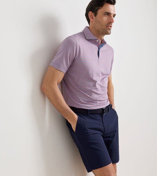 Verse Performance Mesh Polo In Windy Blue/Melrose Pink