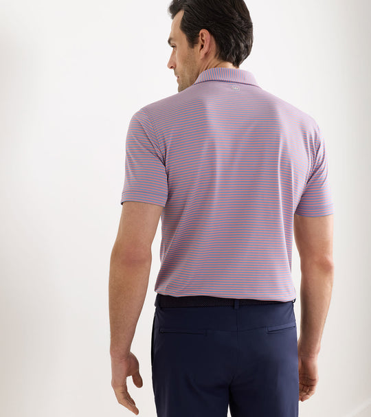 Verse Performance Mesh Polo In Windy Blue/Melrose Pink