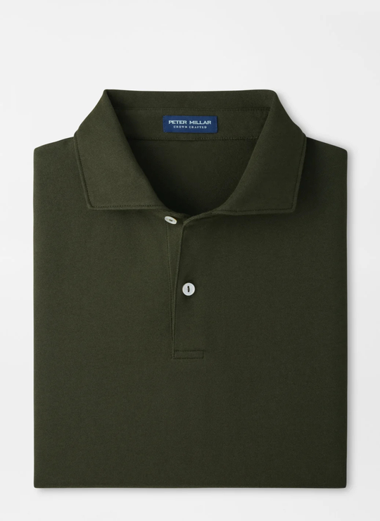 Albatross Cotton-Blend Piqué Polo In Dark Olive