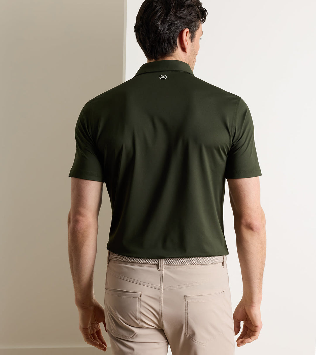 Albatross Cotton-Blend Piqué Polo In Dark Olive
