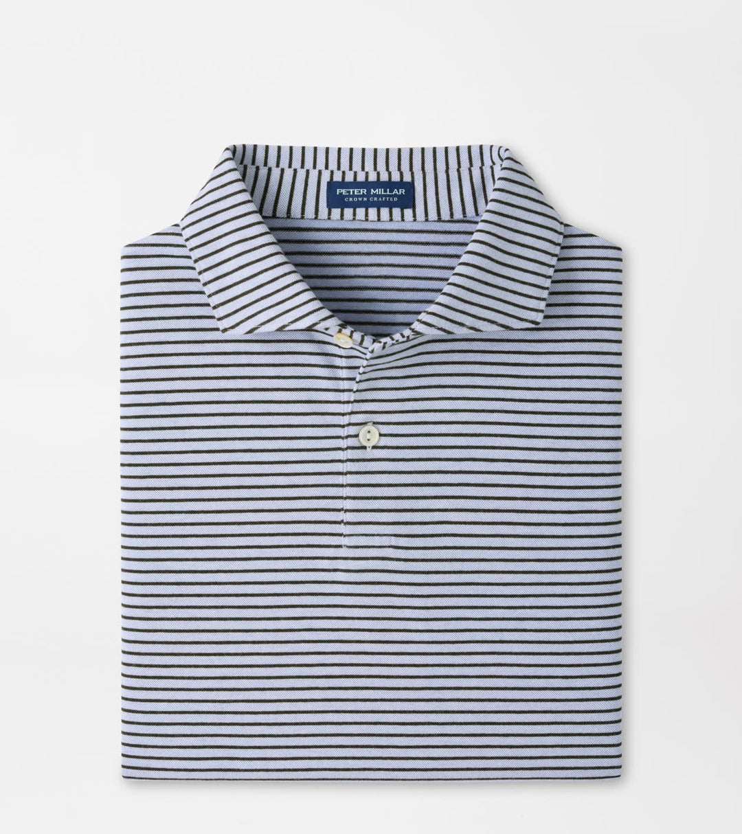 Albatross Stripe Cotton-Blend Piqué Polo In Windy Blue/Dark Olive