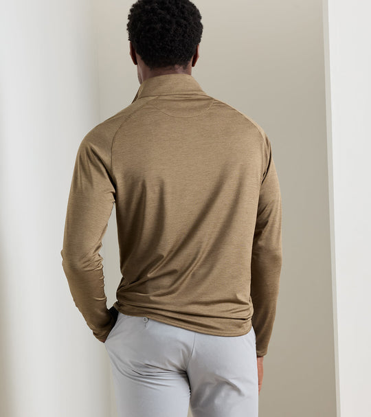 Stealth Performance Quarter-Zip In Light Mocha