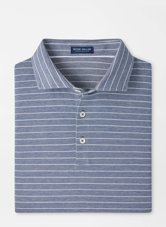 Excursionist Flex Striped Short-Sleeve Polo In Navy