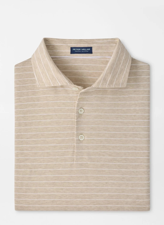Excursionist Flex Striped Short-Sleeve Polo In Truffle