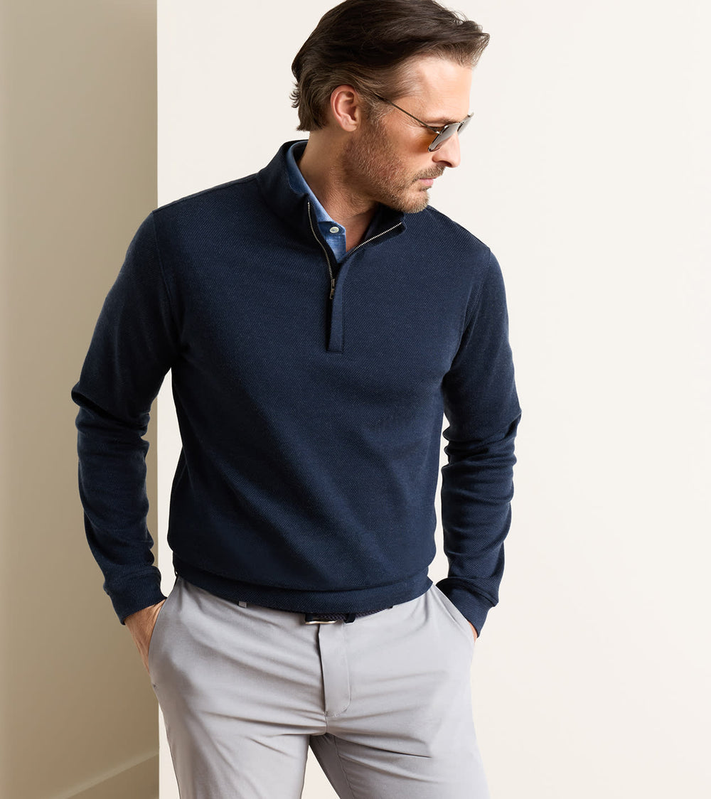Grant Knit Quarter-Zip In Navy