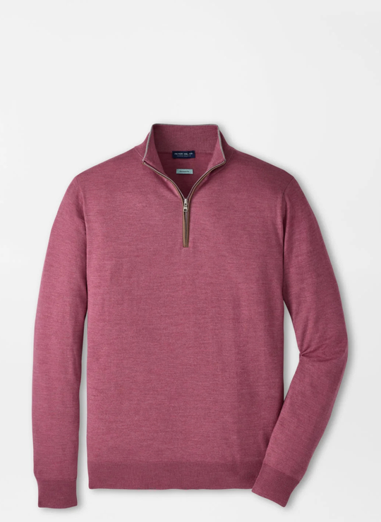 Excursionist Flex Quarter-Zip Sweater In Ruby Dusk