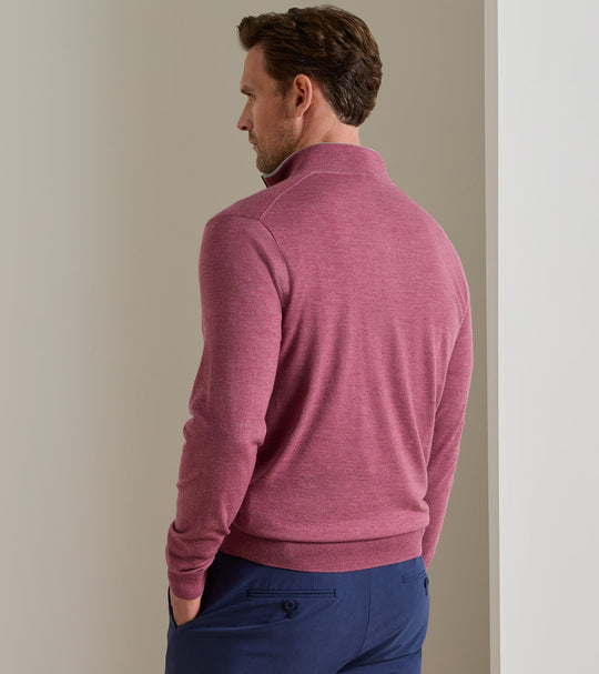 Excursionist Flex Quarter-Zip Sweater In Ruby Dusk